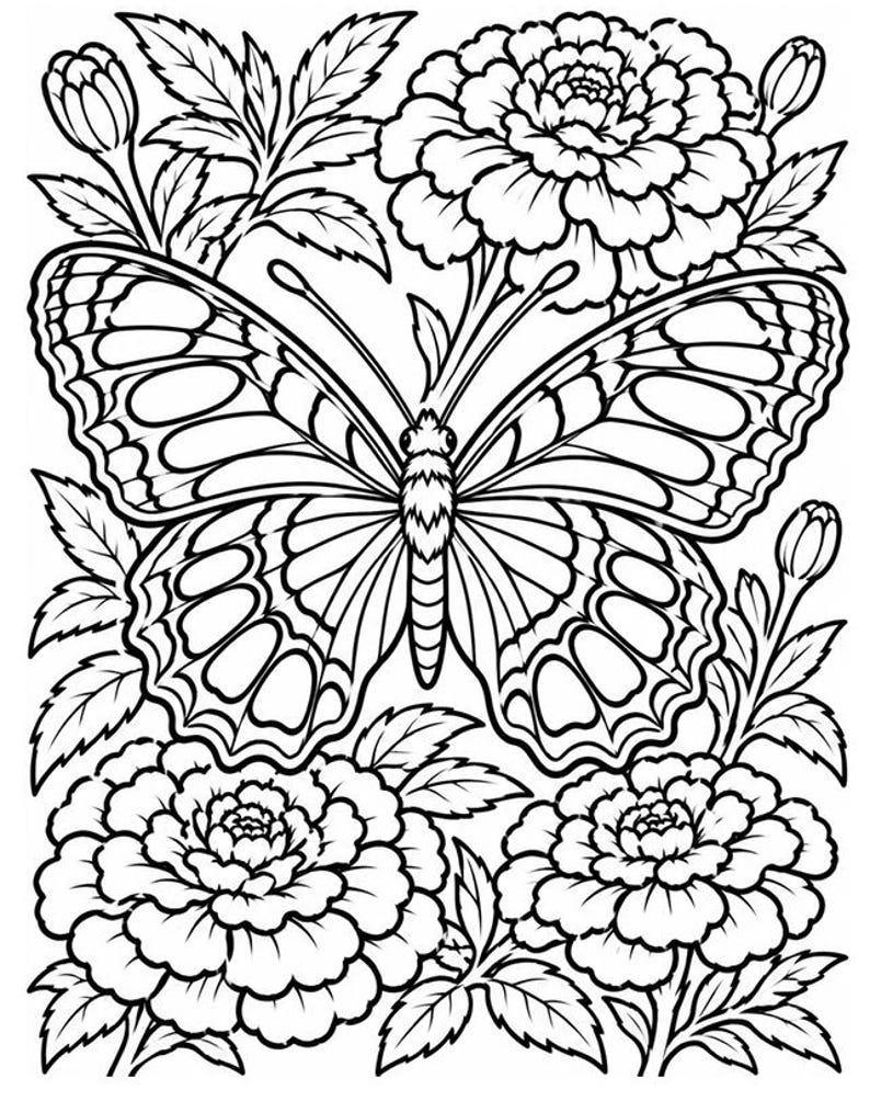 12 Butterfly Coloring Pages Printable PDF Set - Etsy