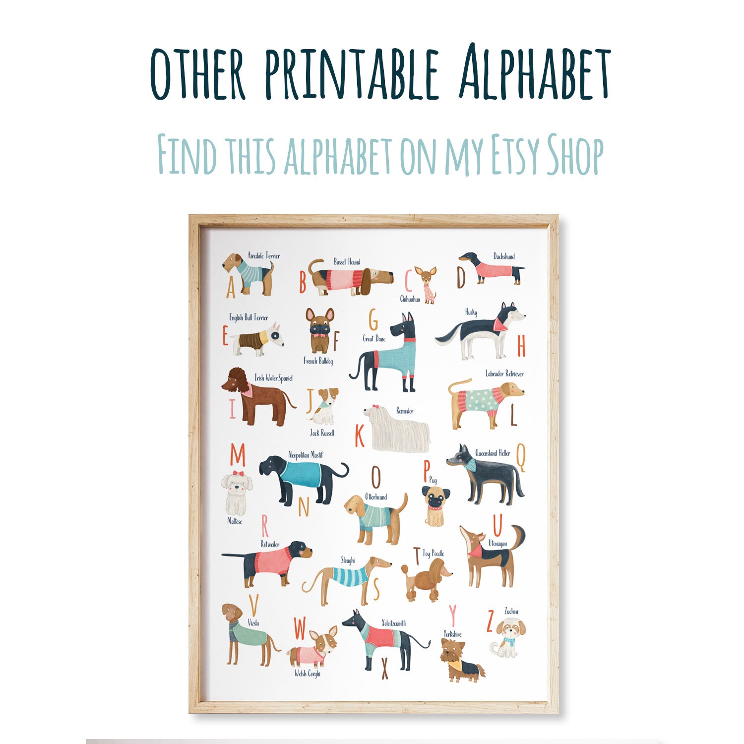 Printable Alphabet Animal / Alphabet digital print / english | Etsy