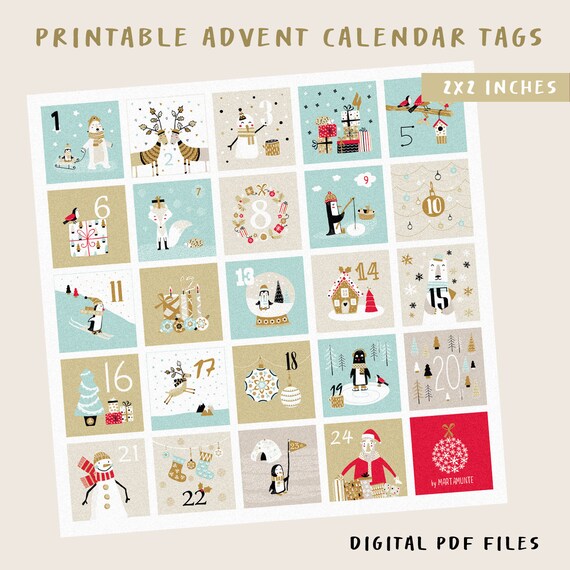 Buy Christmas Advent Calendar Stickers , Advent Calendar Printable,  Countdown Calendar Printable, Kid Advent Calendar, Advent Calendar for Kid  Online in India - Etsy