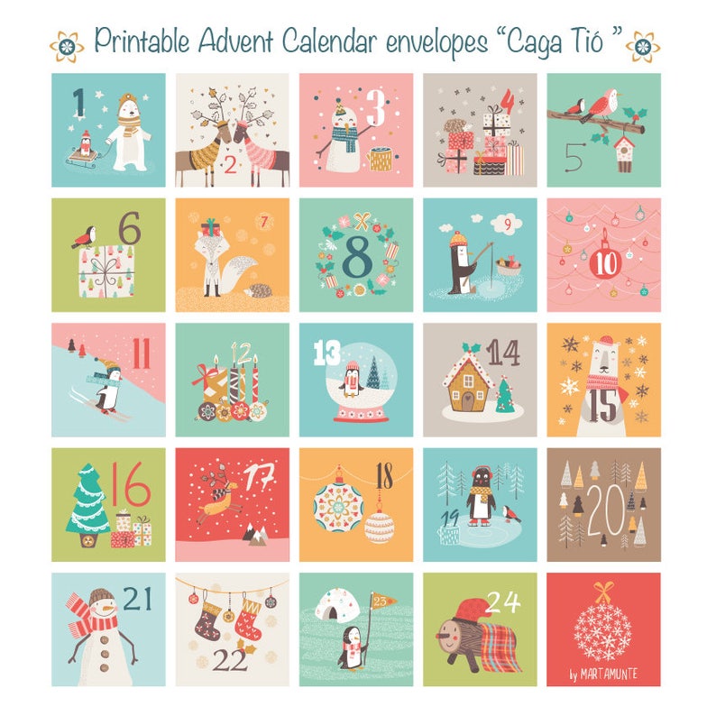 Адвент календарь самокат 11 декабря Christmas envelopes Advent Calendar 24 mini envelopes Etsy