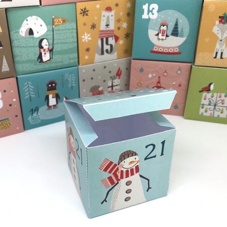 3x3 Inch Advent Calendar Boxes Pdf Files Printable Advent Etsy Australia