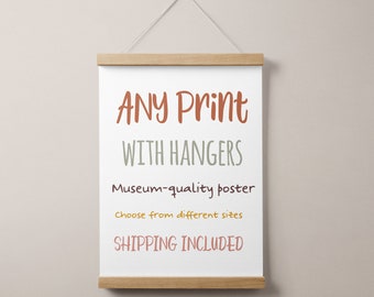 Print and Ship service with hangers included -  wall art with hangers, children print for room decor, wall hanging, nursery art, poster