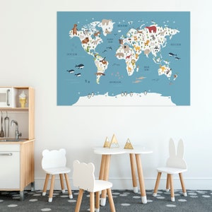 Colorful Countries of the World Map Printable, Kids World Map, Map Art ...