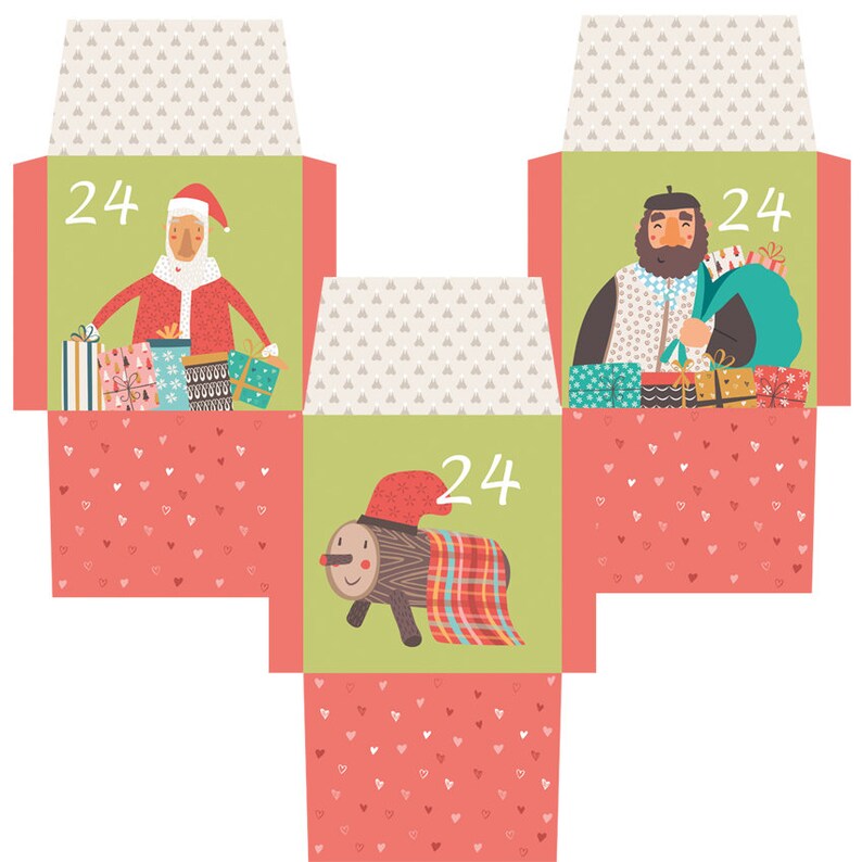 Christmas Envelopes Advent Calendar 24 Mini Envelopes Etsy