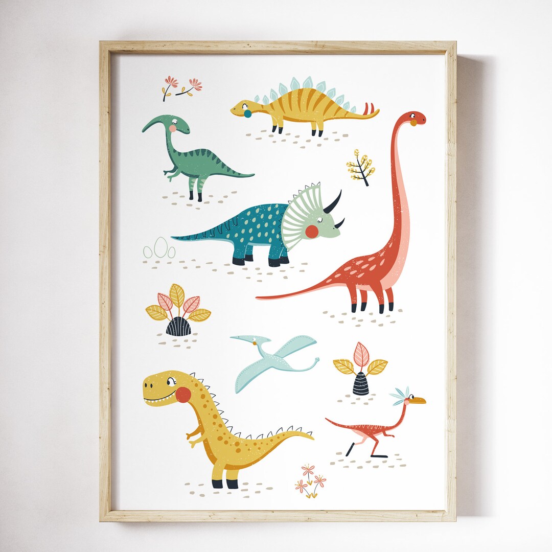 Dinosaur Printable Art, Dinosaur Prints Nursery, Dinosaur Print Kids ...