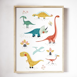 Dinosaur printable art, dinosaur prints nursery, dinosaur print kids, dinosaur printable wall art, instant download, kids printable wall art