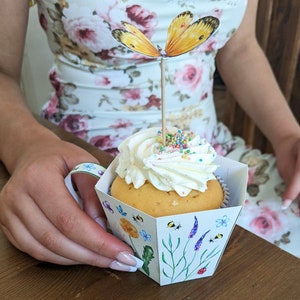 Wild Flower Teacup for cupcake or birthday party bags