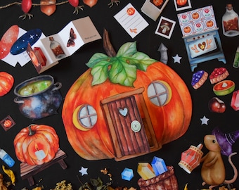 Magical Pumpkin House for a cute little mouse Autumn play set activity downloads