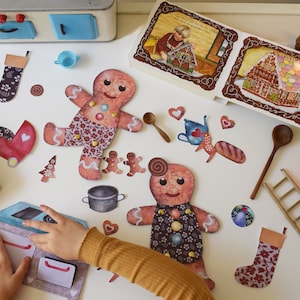 Biscuits en pain dépices Avent de Noël, poupées en papier, jouets et four, gâteaux pour set de jeu télécharger image 2