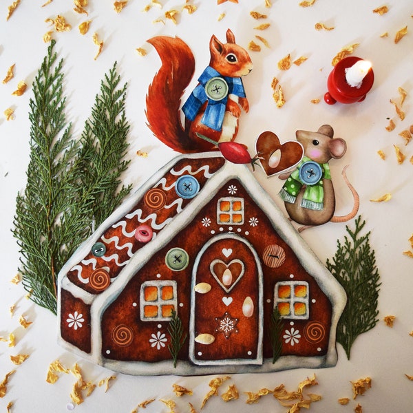 Christmas in the Forest, Gingerbread house, animals, Christmas activities for small nature lovers