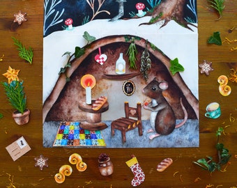 Home Sweet Home mouse den is a super cute play set / poster also add your own nature finds