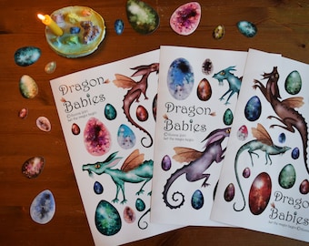 Magical dragon babies and dragon eggs for play or poster download