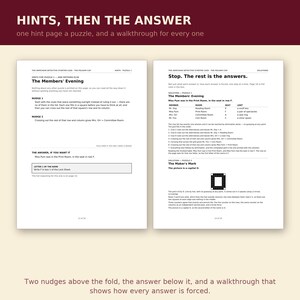 Mini Escape Room Printable, Print at Home Detective Mystery Puzzle Game for Adults and Teens, 3 Puzzles with Hints and Answers bild 4