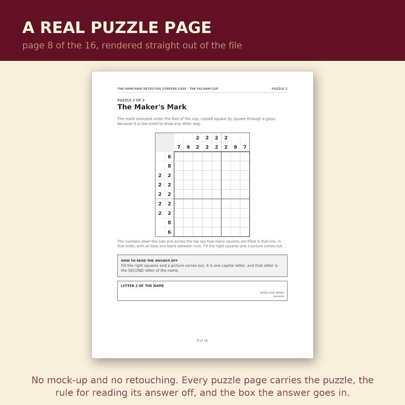 Mini Escape Room Printable, Print at Home Detective Mystery Puzzle Game for Adults and Teens, 3 Puzzles with Hints and Answers bild 3