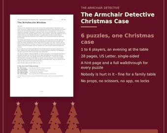 Christmas Escape Room Printable, Family Detective Mystery Game for Teens and Adults, 6 Puzzles