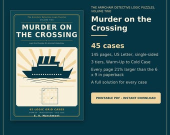 Ocean Liner Logic Grid Puzzle Book, 45 Printable Whodunit Cases (PDF Download)