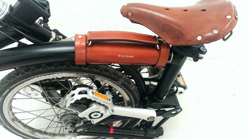 Leather Brompton carry handle