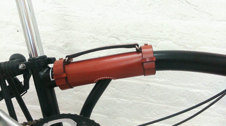 Leather Brompton carry handle