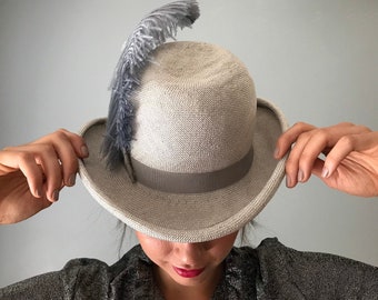 Vintage Livingston Brothers Velvet Feathered Bowlers Hat - Etsy display picture 2