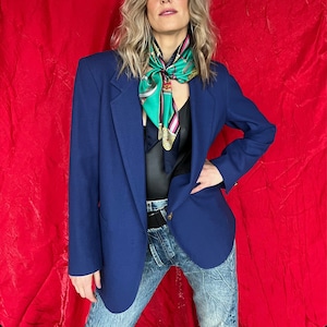Vintage 90s Oversized Violet Wool Blazer