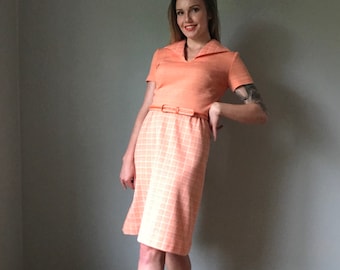 Vintage 70s Orange Leisure Dress Suit