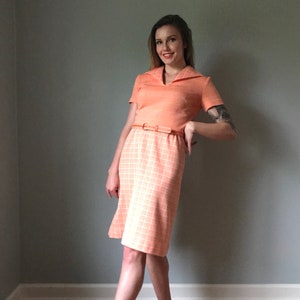 Vintage 70s Orange Leisure Dress Suit