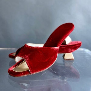 Red velvet mules hotsell