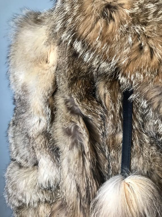 Vintage 70s Full Length Coyote Coat w/ Tassels - image 8