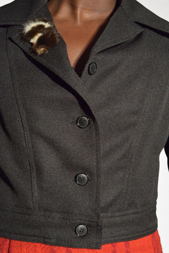 Vintage 50s Cropped Black Jacket - image 3