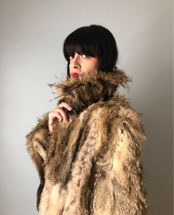 Vintage 70s Full Length Coyote Coat w/ Tassels - image 4