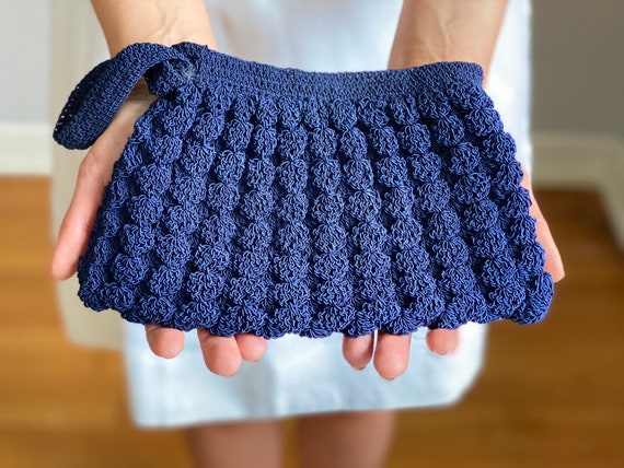 Vintage 40’s Navy Corde Clutch