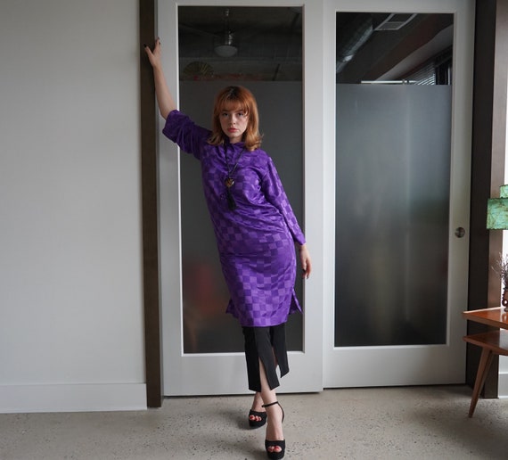 Vintage Purple Catherine Ogust Tunic Dress - Etsy
