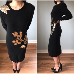 Vintage Lambswool Sequin Sweater Dress