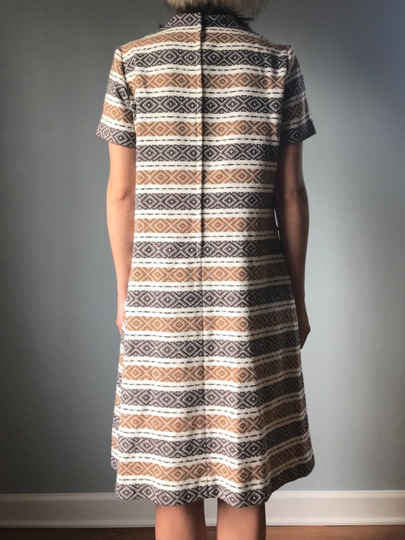 Vintage 60s Mod Wool Print Dress - image 4