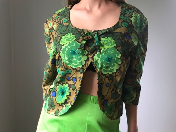 Vintage 60s Floral Bolero Jacket