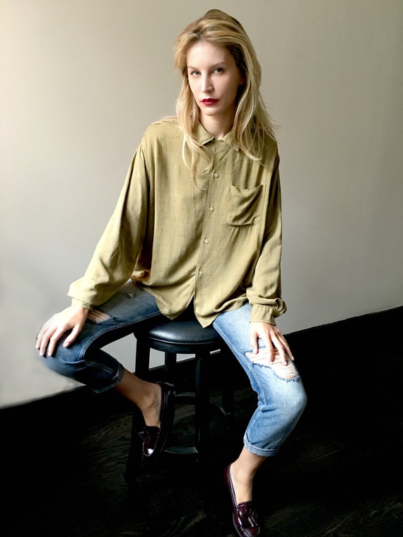 Vintage 50s Atomic Loop Collar Menswear Top