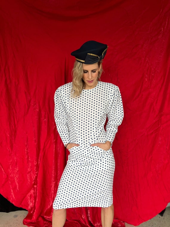 Vintage 70s Avant Garde Polka Dot Dress With Pockets - Etsy