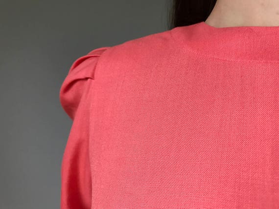 Vintage 80s Coral Linen Skirt Suiting Separates - image 3