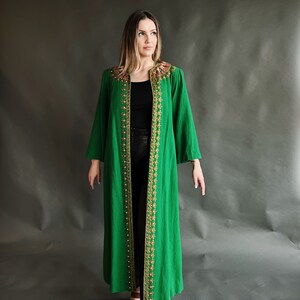 Vintage 40s Embellished Kelly Green Wool Dress Coat image 7