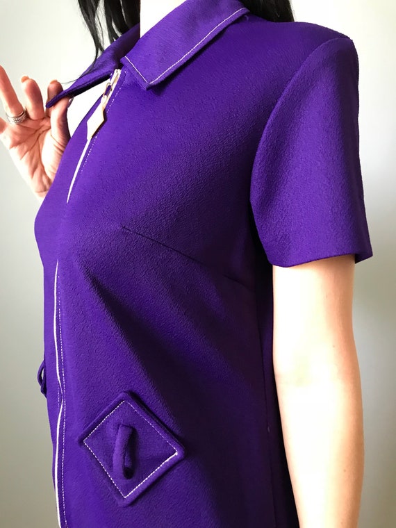 Vintage 60s Purple Scooter Dress w/ Diamond Zip - image 8