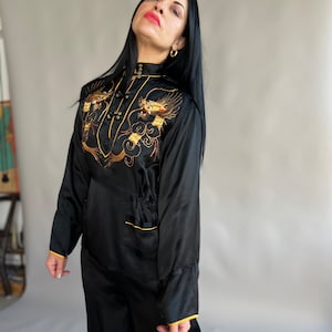 Vintage Chinese Tang Suit Separates Dragons 唐套装