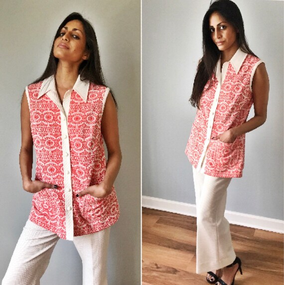 Vintage 70s Mod Vest + Bells Leisure Suit/Separate