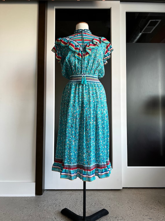 Vintage Diane Fries Georgette Flutter Dress