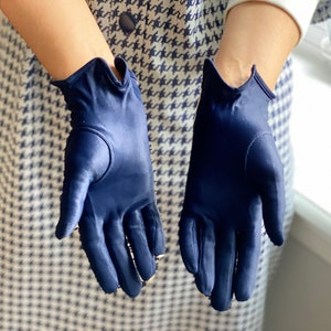 Vintage 50s Navy White Leather Driving Gloves image 5