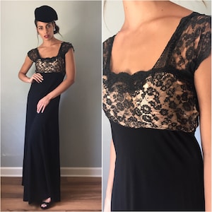 Vintage 30s Antique Gown w/ Lace Bust