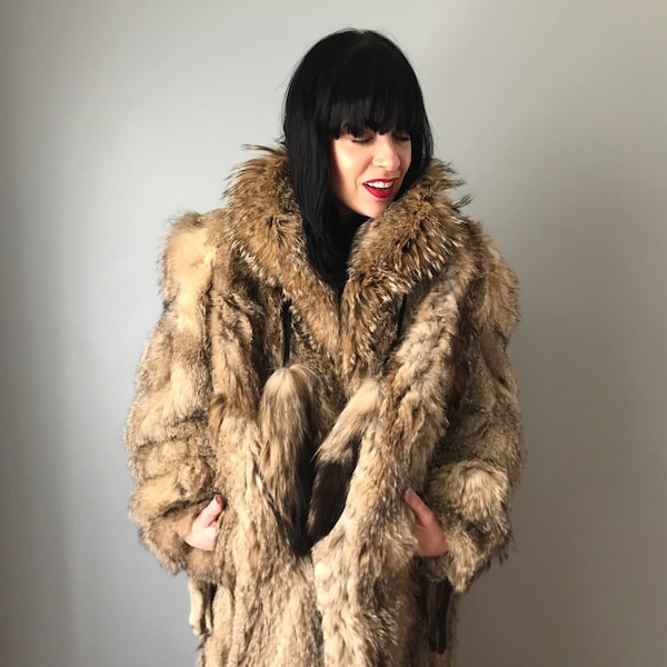 c.1968 Pierre Balmain Convertible Two Length Coyote Fur & Leather Coat