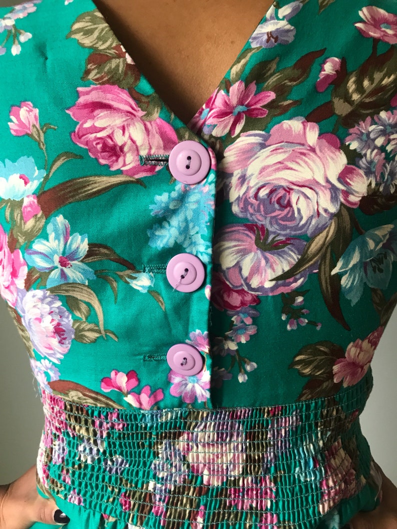 Vintage 80s Does 50s Floral Fit & Flare Dress image 9