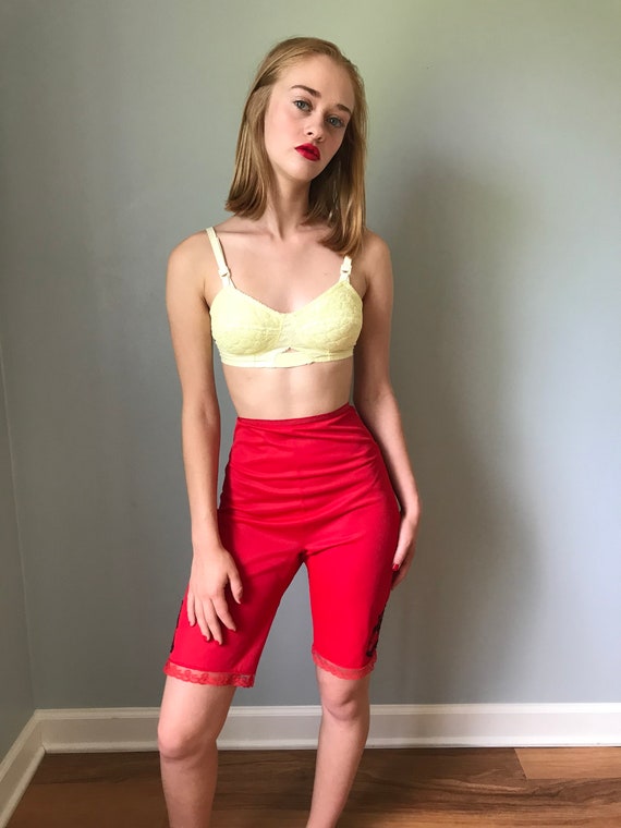 1950s Vintage Pussy Cat Red Slip Knickers