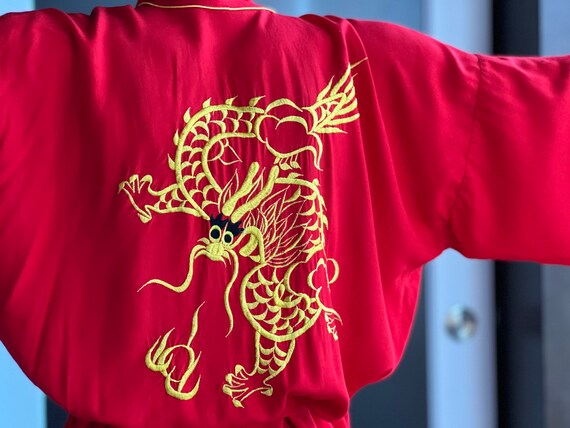 Vintage Chinese Good Luck Dragon Robe - image 3