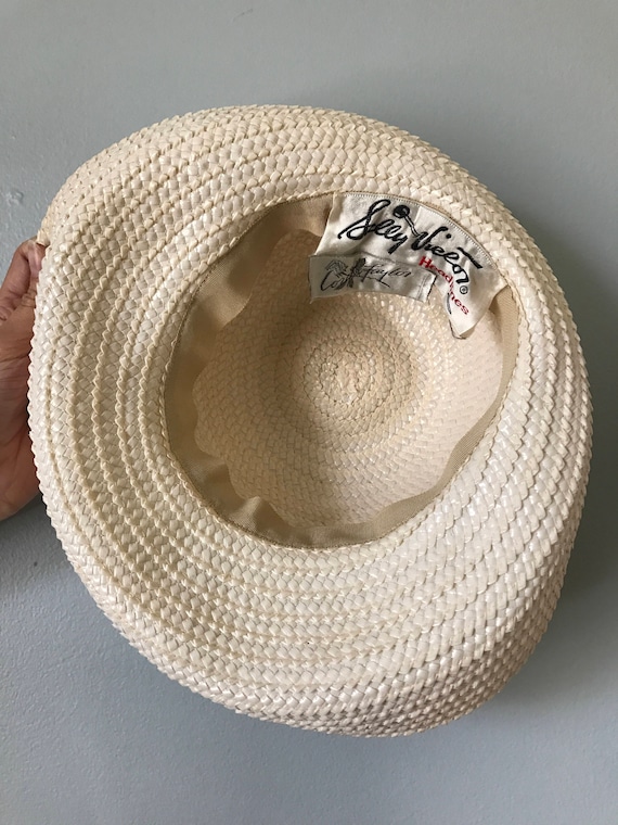 Vintage 60s Full Brim Straw Breton Hat - image 5